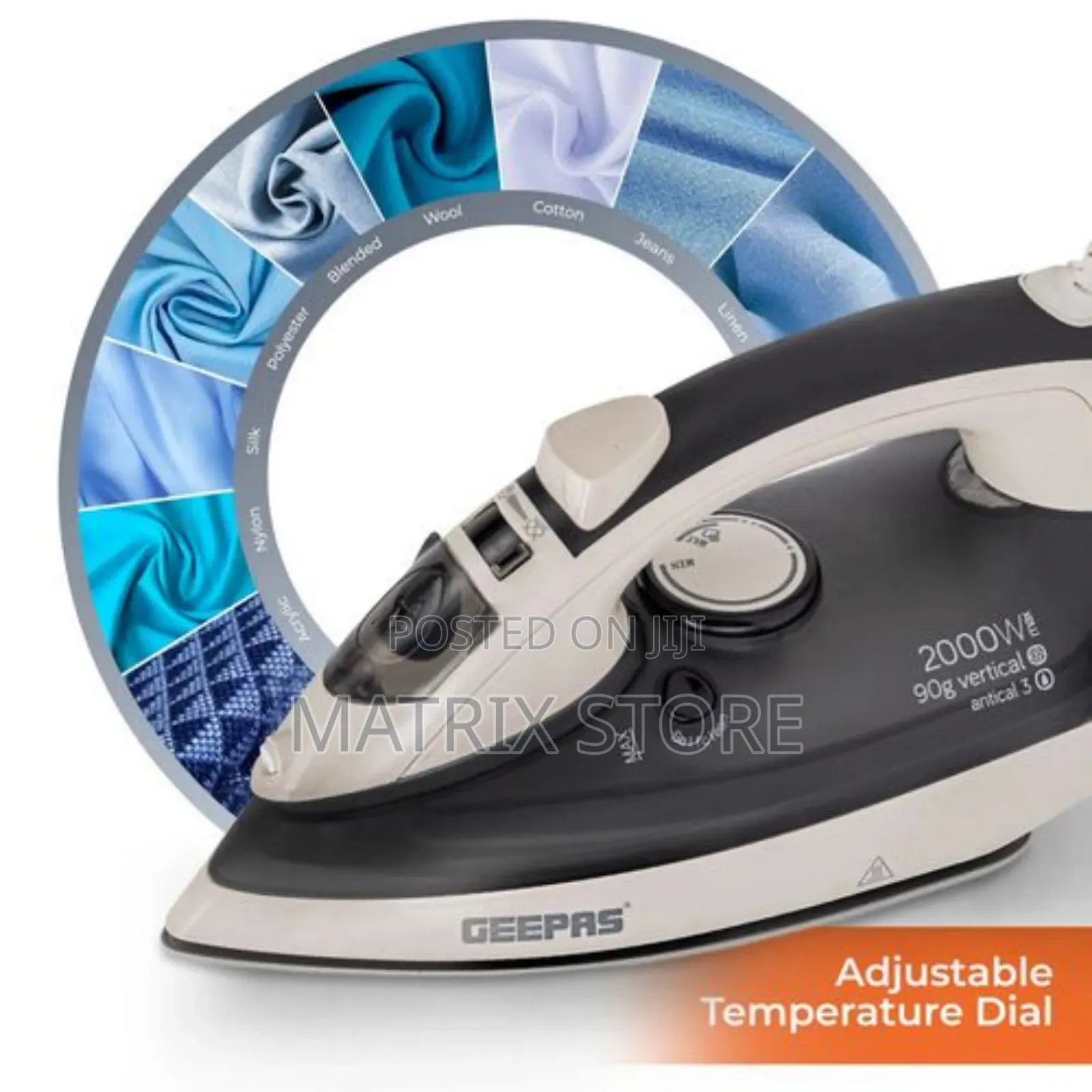 Geepas Ceramic Steam Iron For Wet/Dry Crease Free Ironing