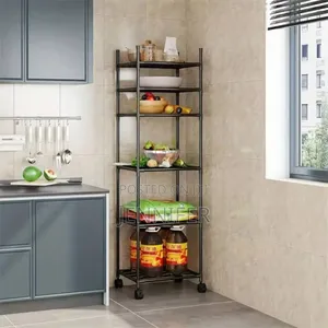 6-Tier Adjustable Rolling Metal Storage Rack