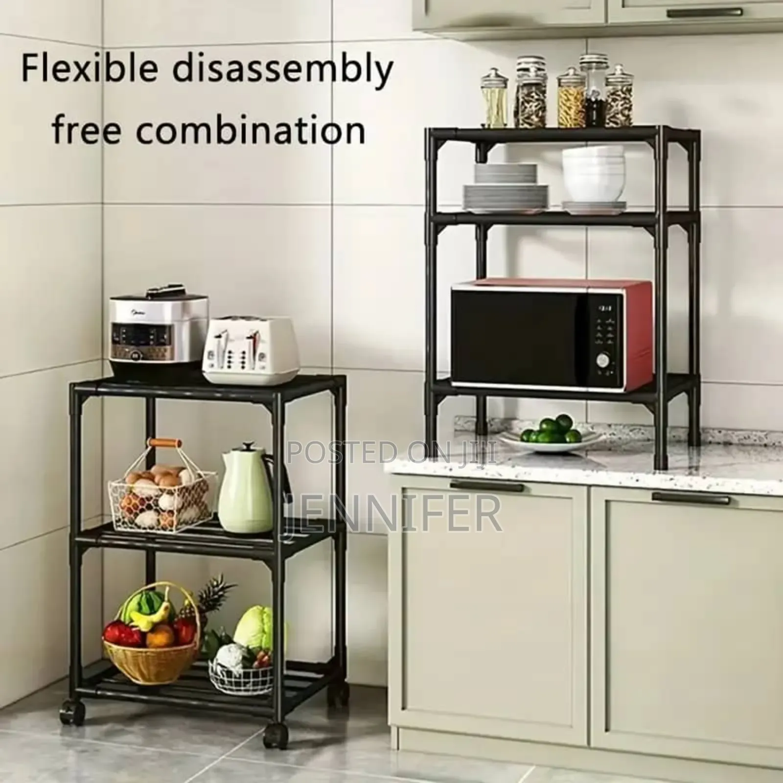 6-Tier Adjustable Rolling Metal Storage Rack