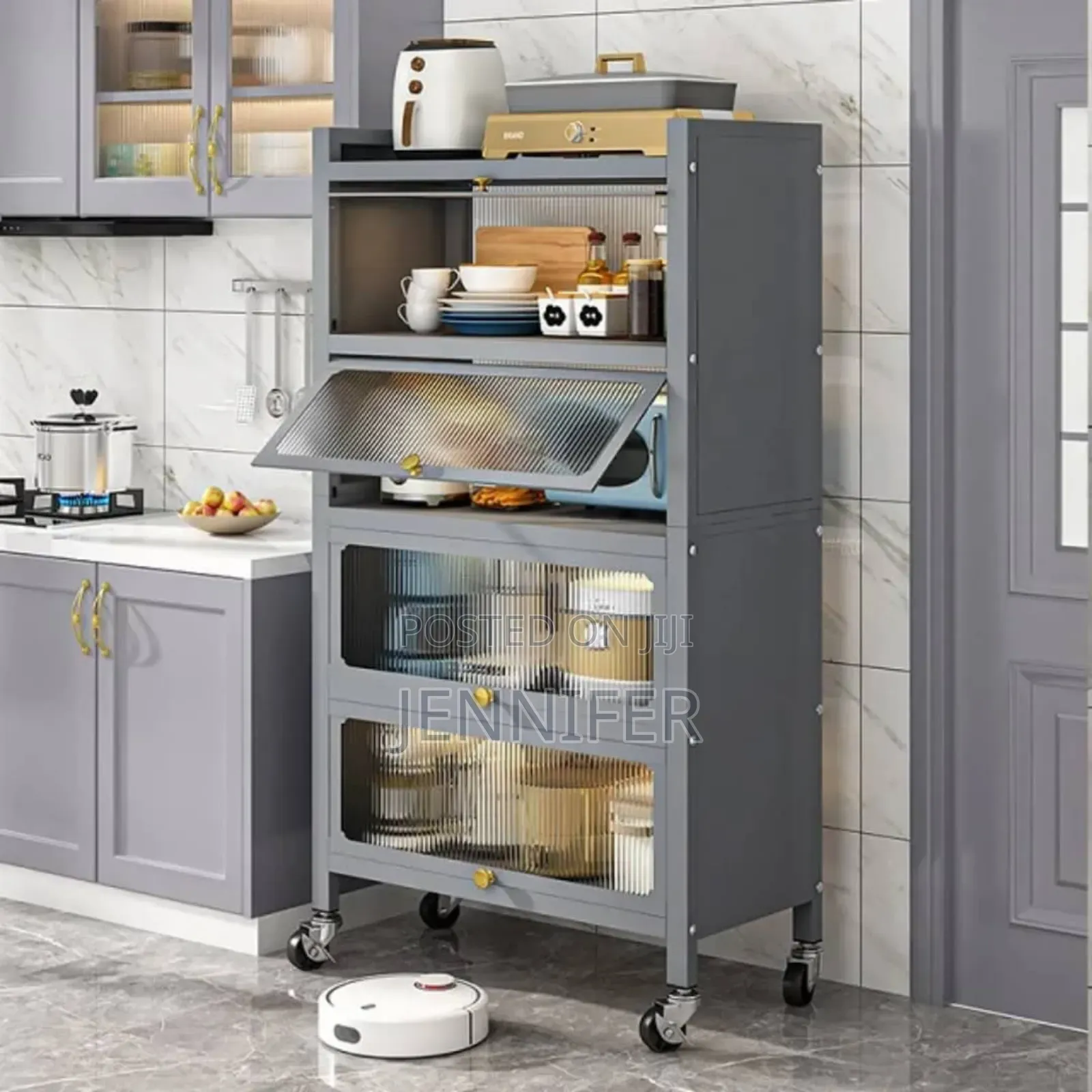 Kitchen Floor-Standing Multi-Layer Storage Rack