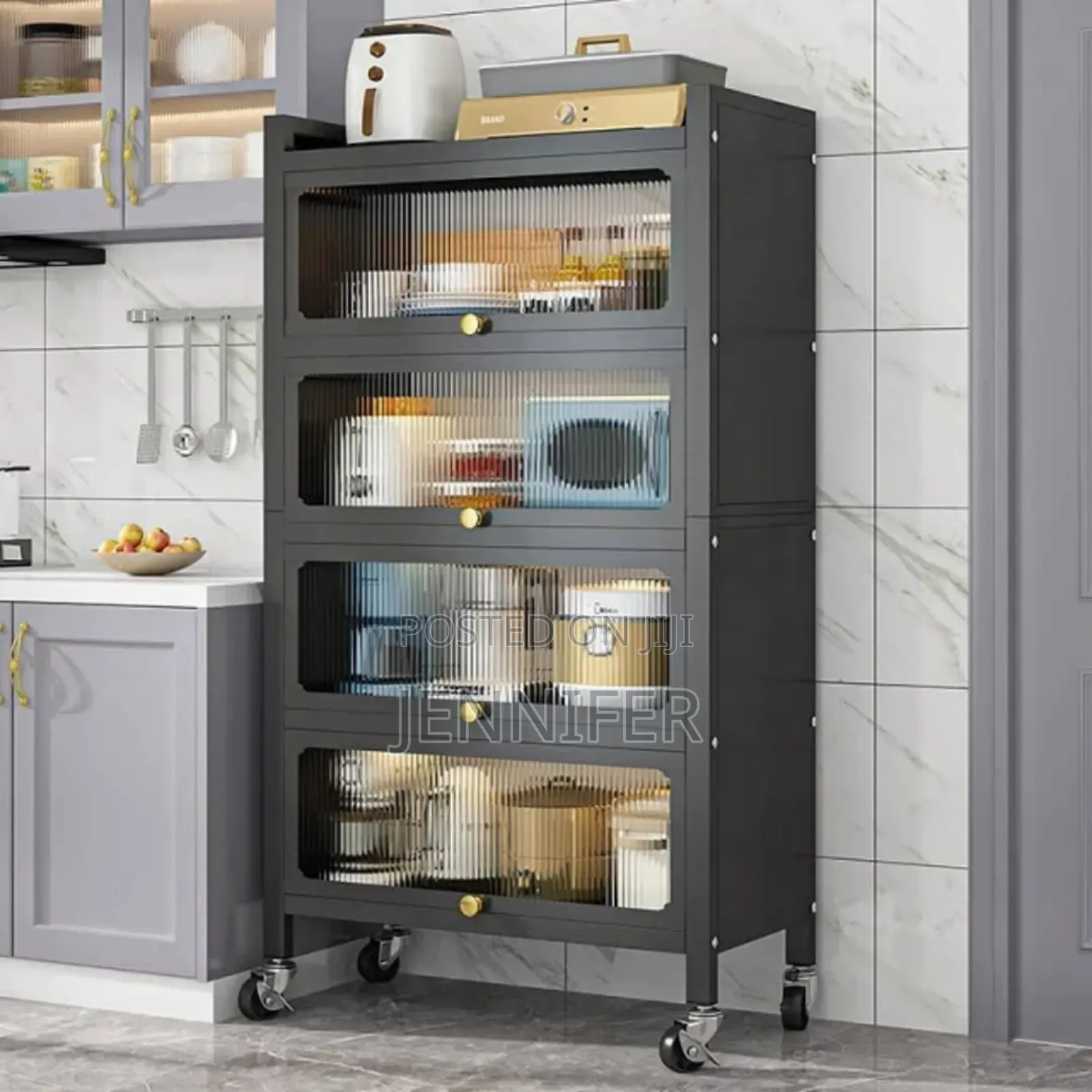 Kitchen Floor-Standing Multi-Layer Storage Rack
