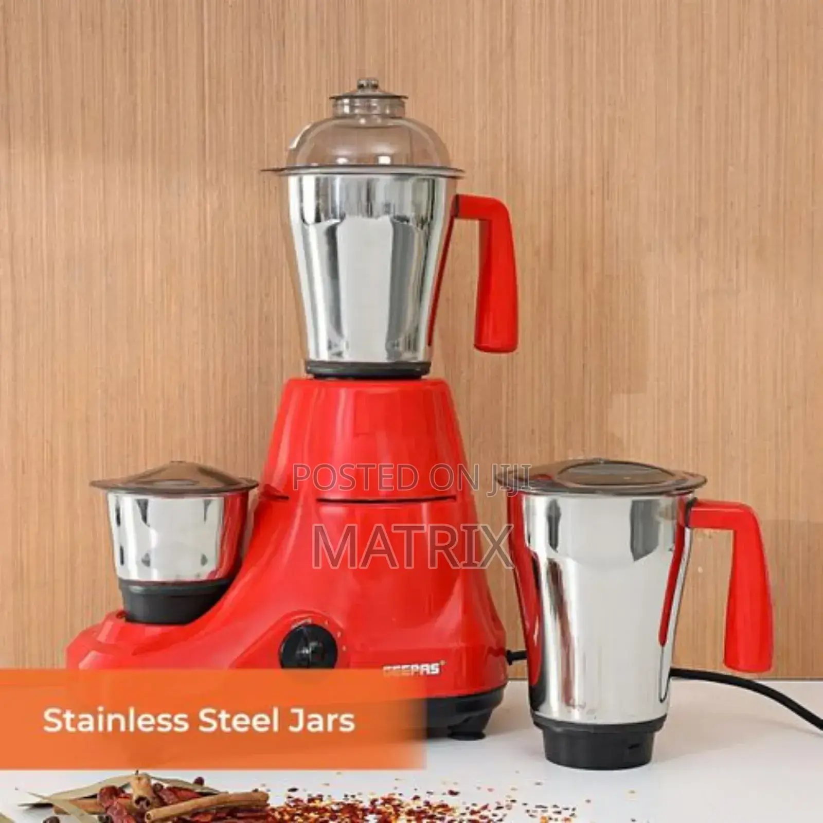 3-in-1 Mixer Grinder With Stainless Steel Jars Blades