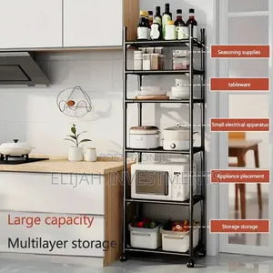6-Tier Adjustable Rolling Metal Storage Rack