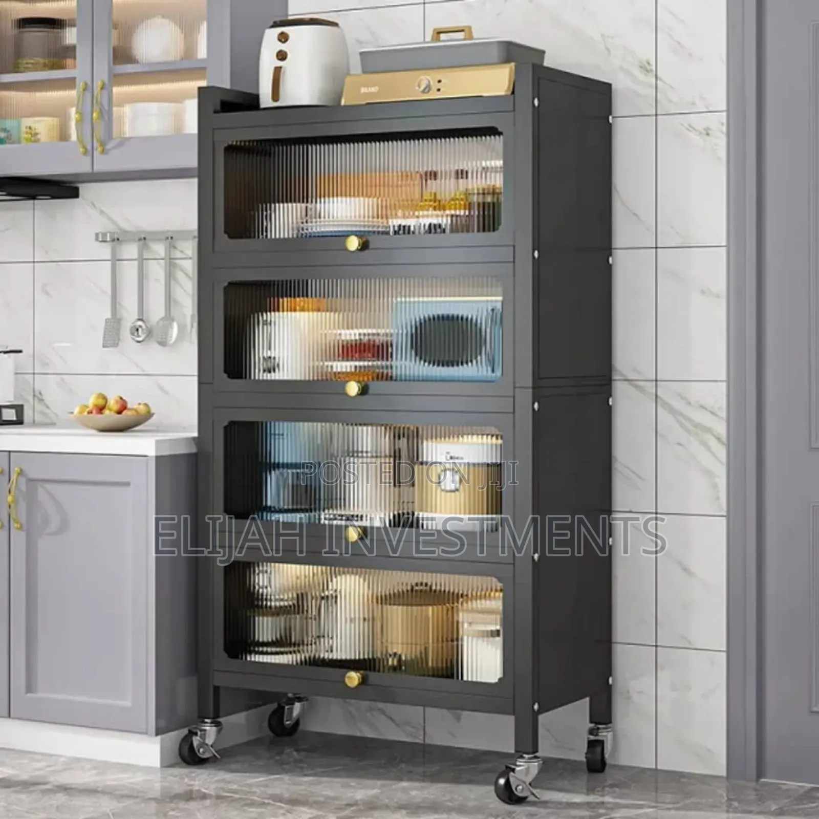 Kitchen Floor-Standing Multi-Layer Storage Rack