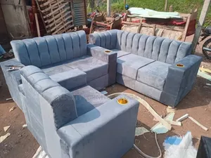 6 Sitter Gray L Sofa Set