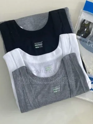Flymeego 3 Piece Pack of Men's Cotton Vests- White, Grey and Black