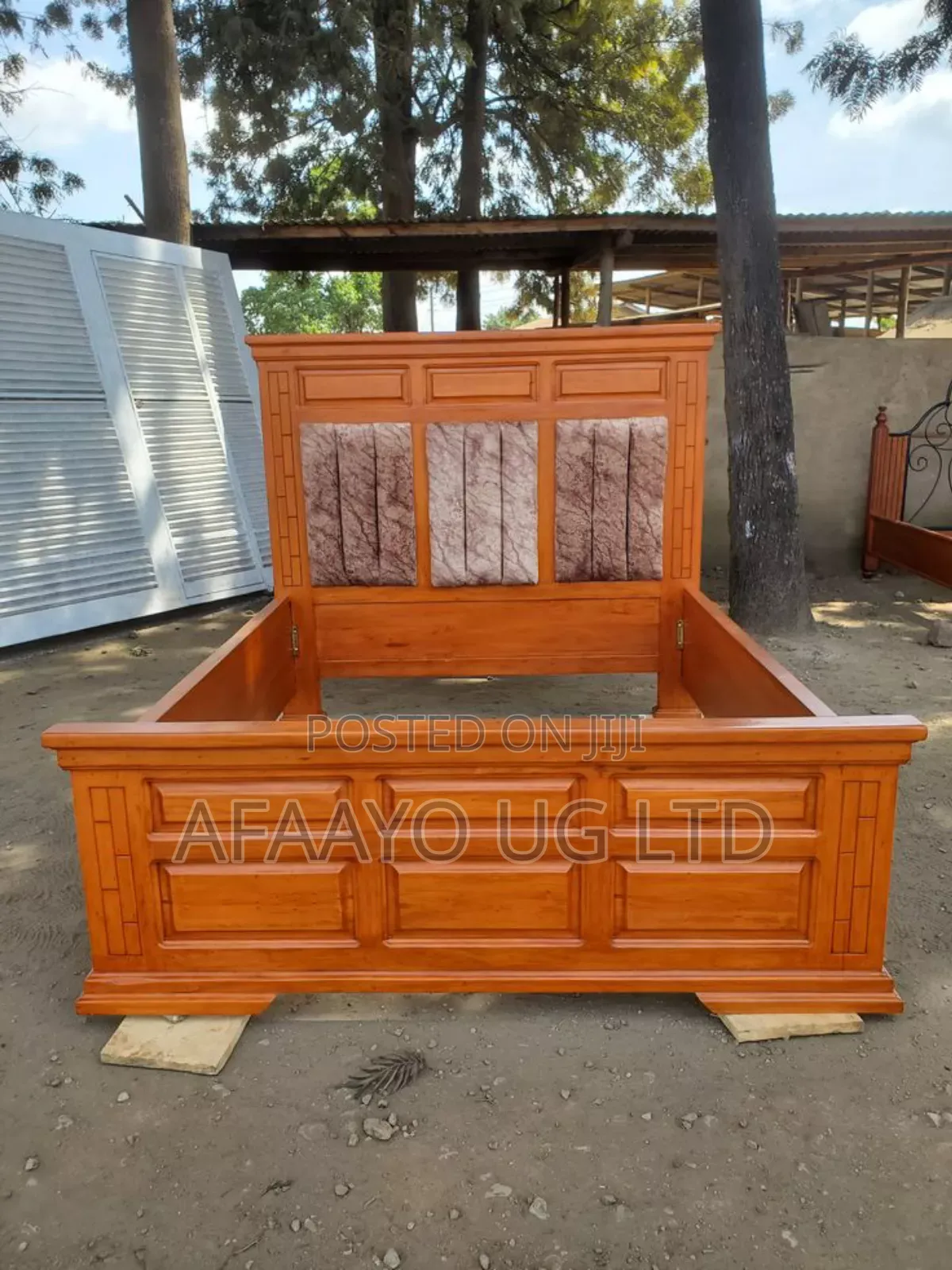 Cushioned Wooden Bed