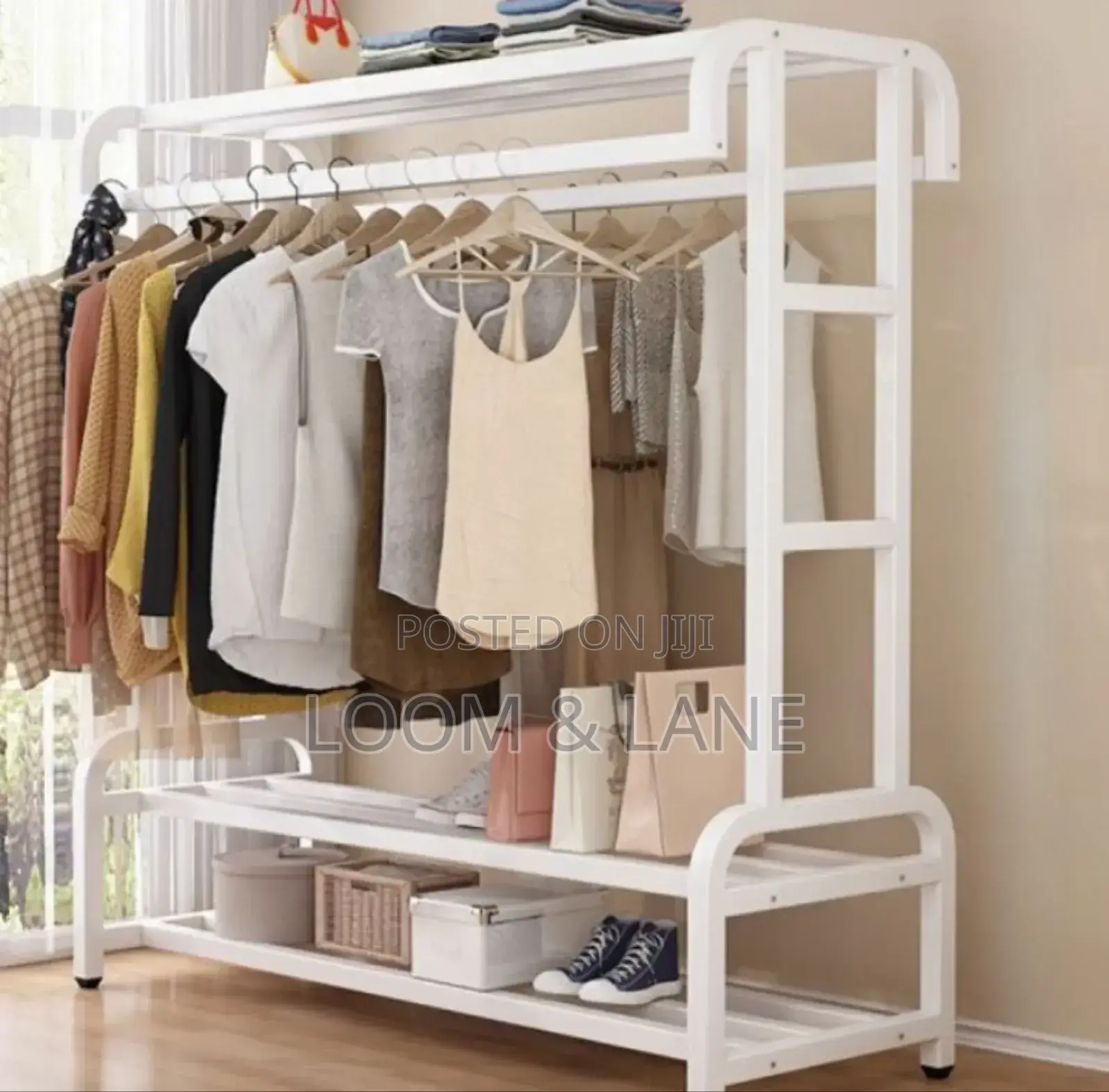 Metal Storage Bench With 3 Shelves