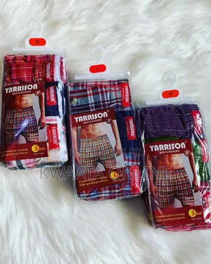 Yarrison Set of 3, Mens Boxer Shorts Underwear- All Checked