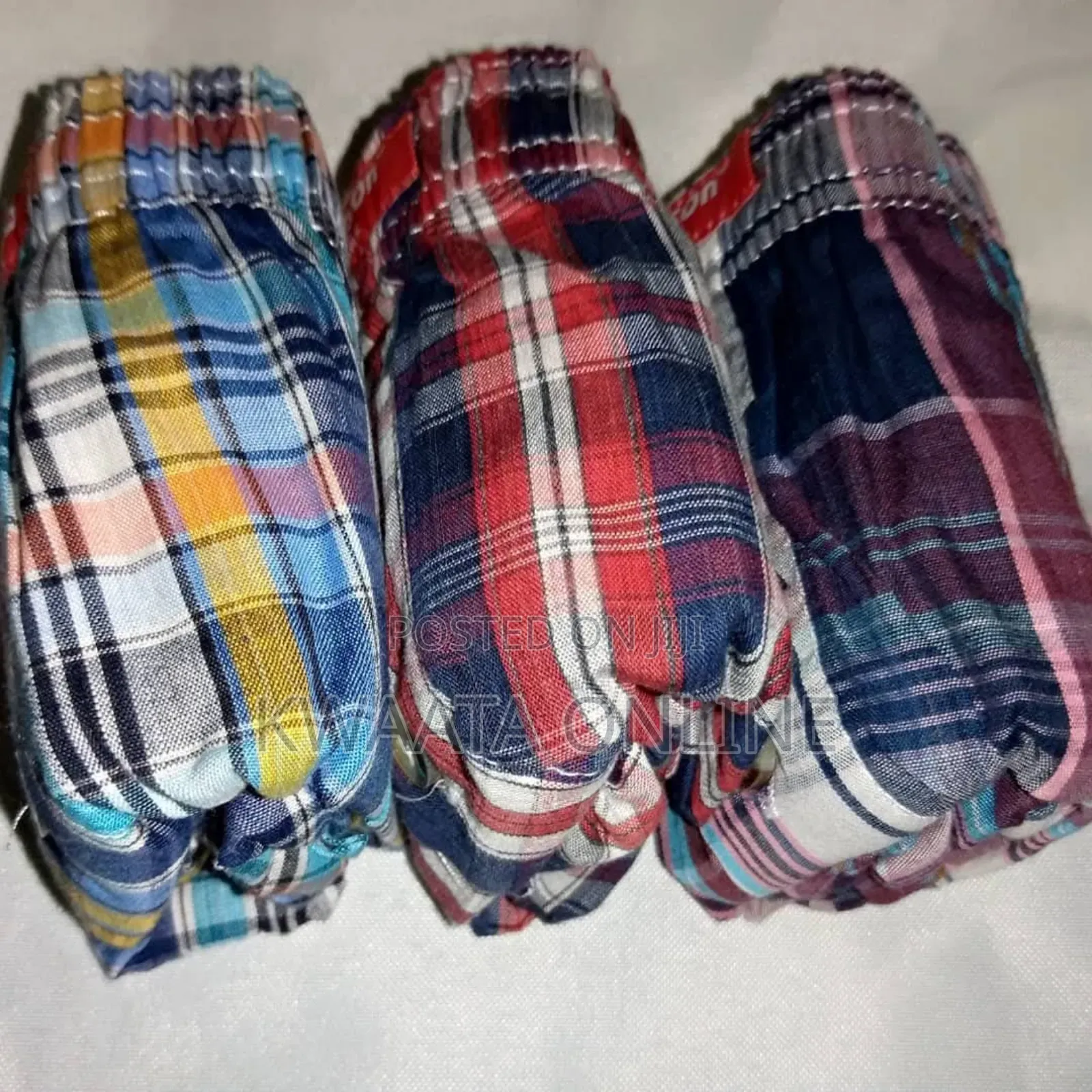 Yarrison Set of 3, Mens Boxer Shorts Underwear- All Checked
