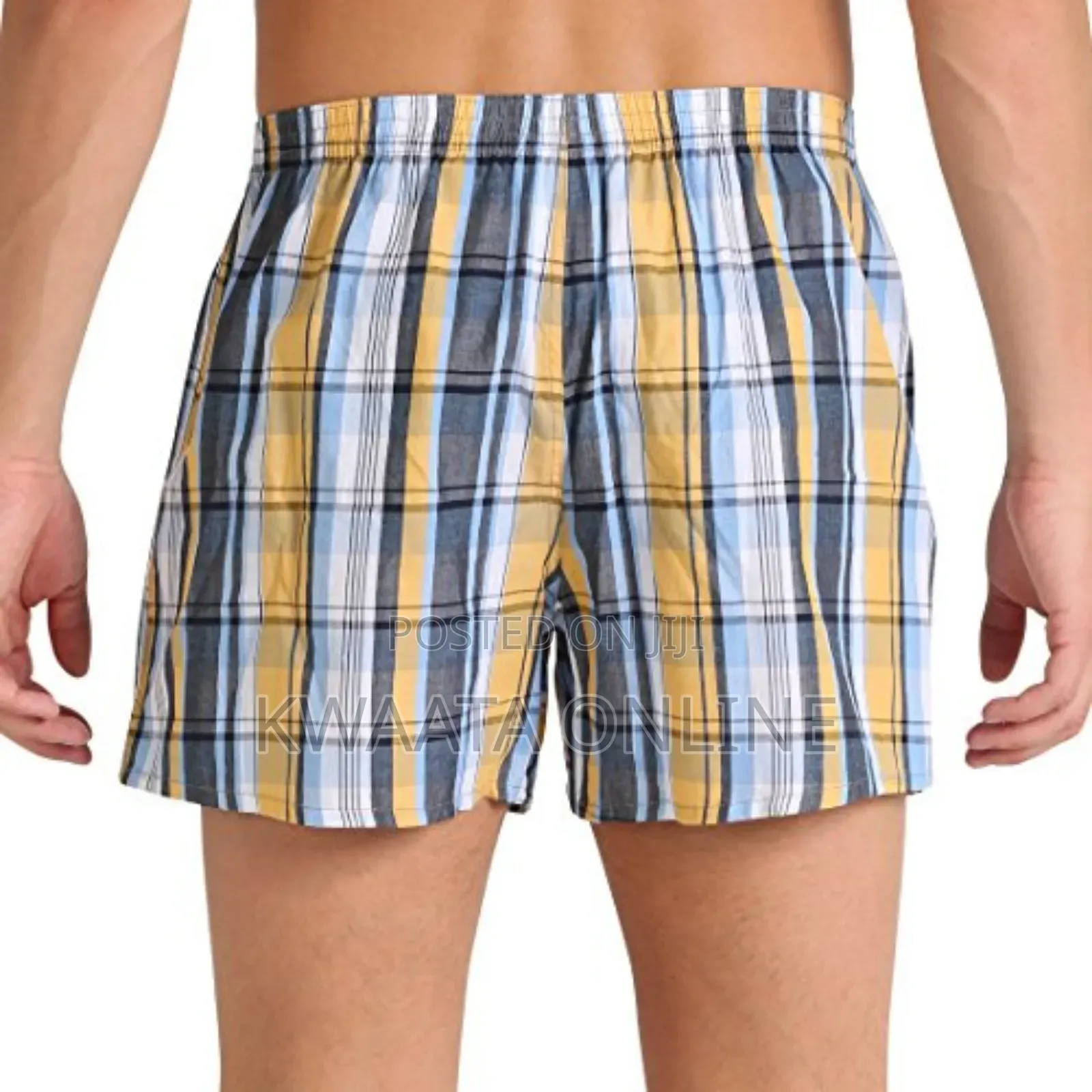 Yarrison Set of 3, Mens Boxer Shorts Underwear- All Checked