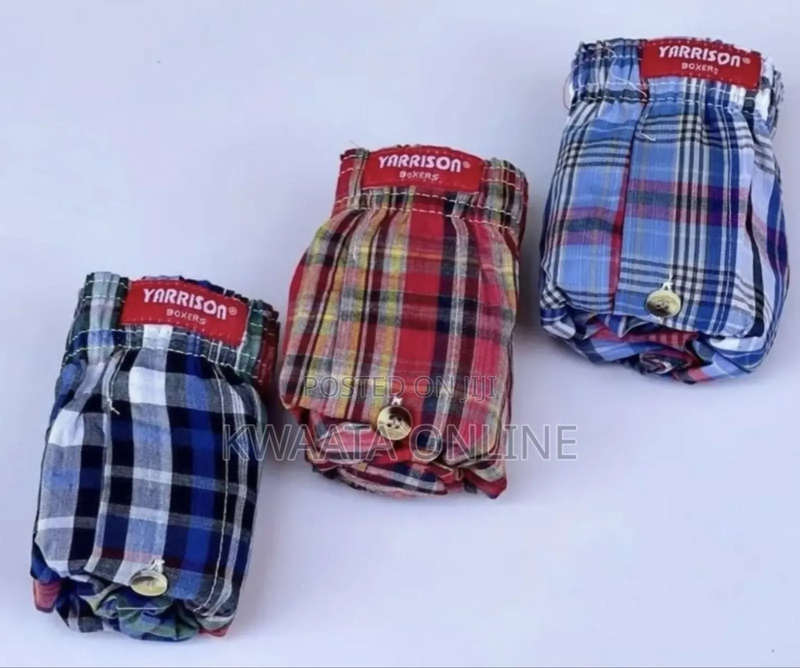 3 Pc Pack Yarrison Mens Cotton Boxers(2 Checkered + 1 Plain)