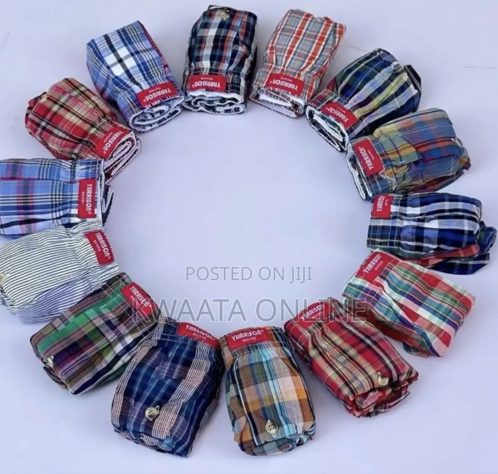 Yarrison Set of 3, Mens Boxer Shorts Underwear- All Checked