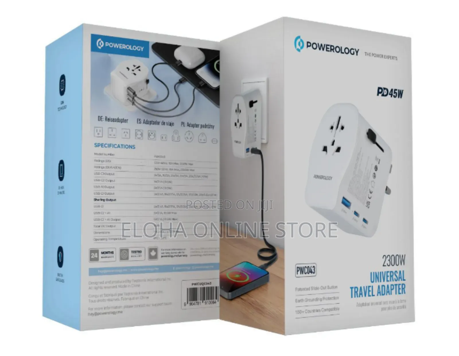 Powerology Universal Travel Adapter 2300w