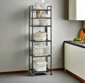 6-Tier Adjustable Rolling Metal Storage Rack