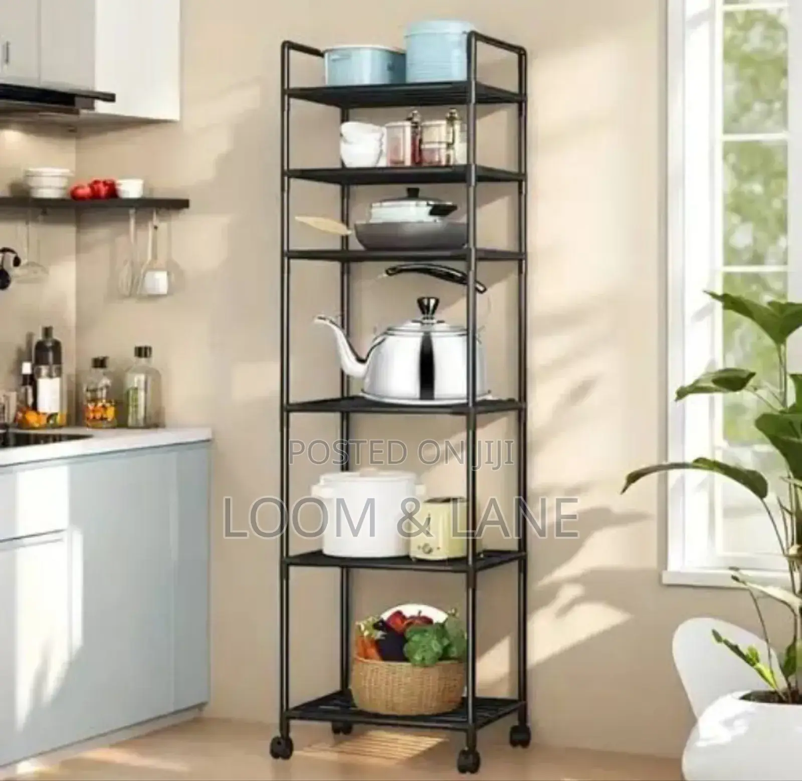 6-Tier Adjustable Rolling Metal Storage Rack