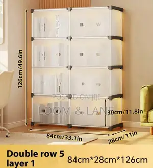Reinforced Multi-Tier Floor-Standing Bookshelf Storage Rack