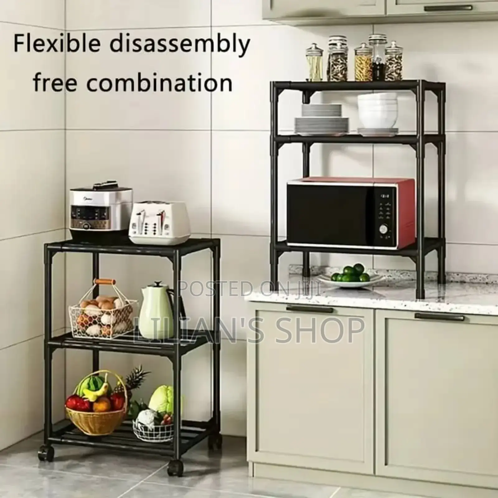 6-Tier Adjustable Rolling Metal Storage Rack