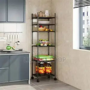 6-Tier Adjustable Rolling Metal Storage Rack