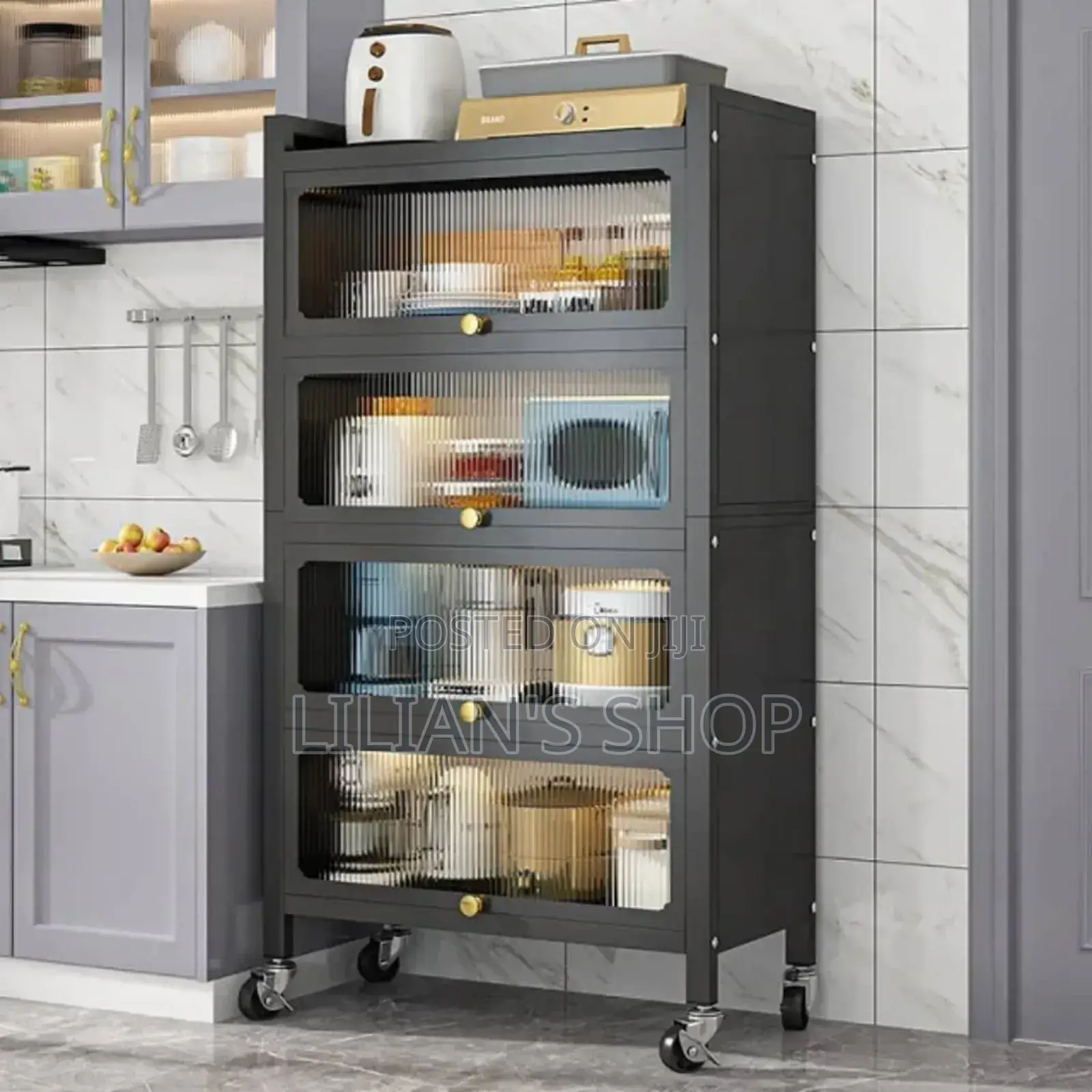 Kitchen Floor-Standing Multi-Layer Storage Rack