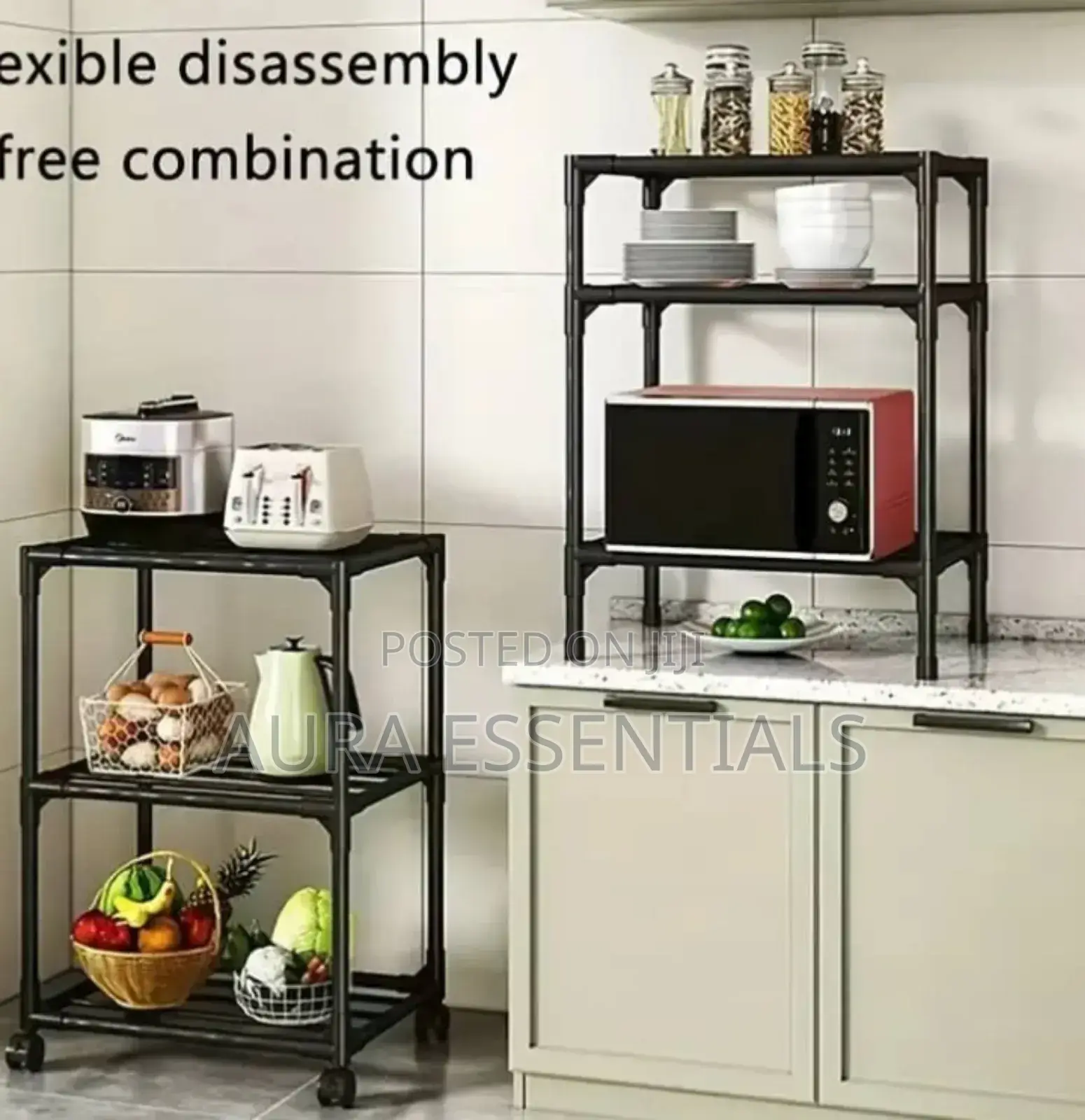 6-Tier Adjustable Rolling Metal Storage Rack