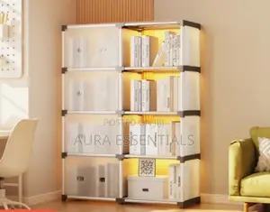 Reinforced Multi-Tier Floor-Standing Bookshelf Storage Rack