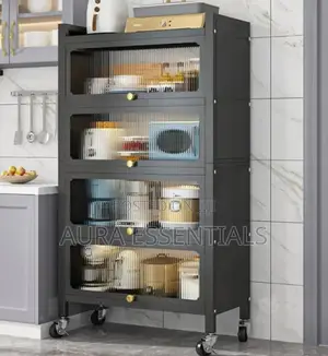 Metallic Kitchen Cabinet With Doors