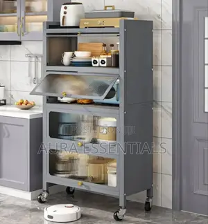 Metallic Kitchen Cabinet With Doors