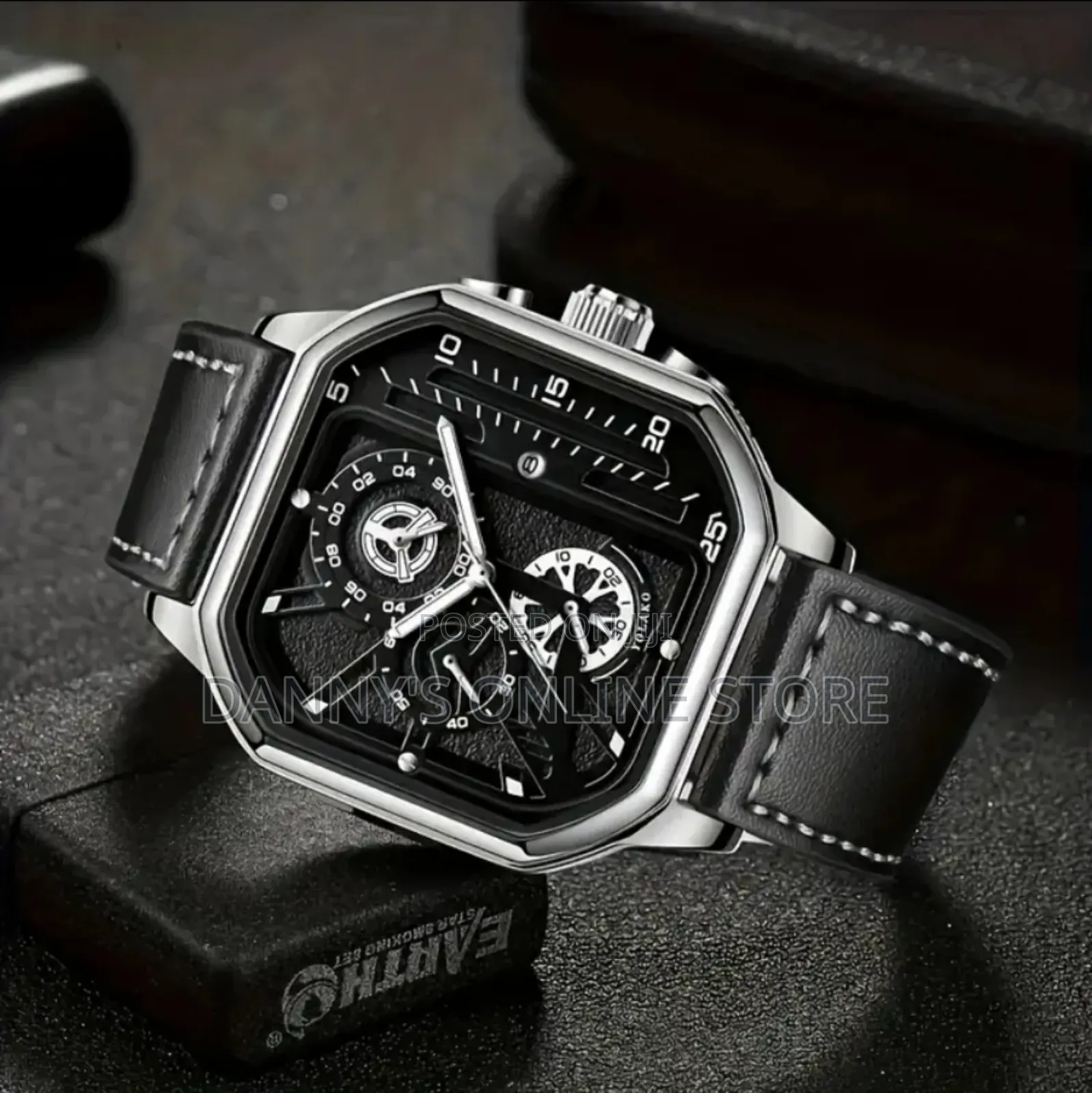 Casual Men's Quartz Watch, Pu Leather Strap Business Watch