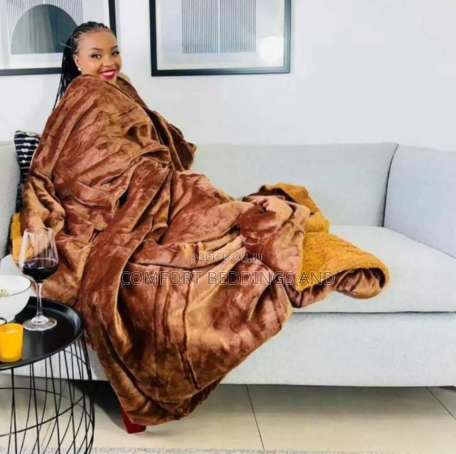 6*6 Fleece Blanket Brown