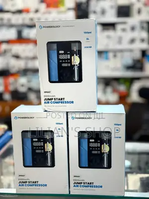 Powerology 8800mah Jump Start Air Compressor - Transparent