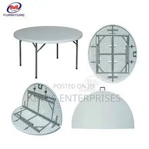 Photo - Foldable Portable Round Picnic Table