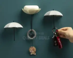 3pcs Sticky Hooks Umbrella Shape Key Holder