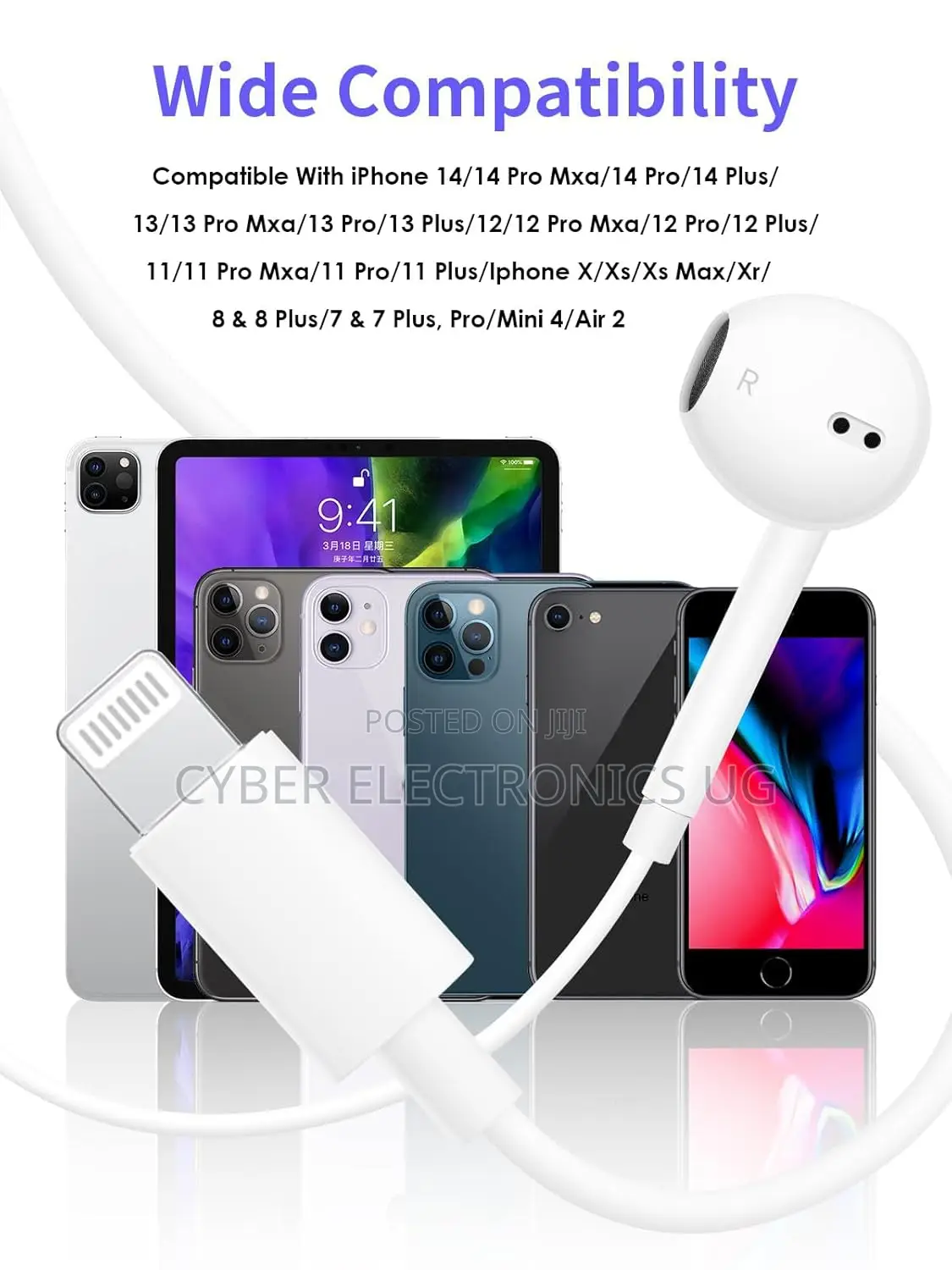 Wired Earphones for iPhone Earbuds With Lightning Connector
