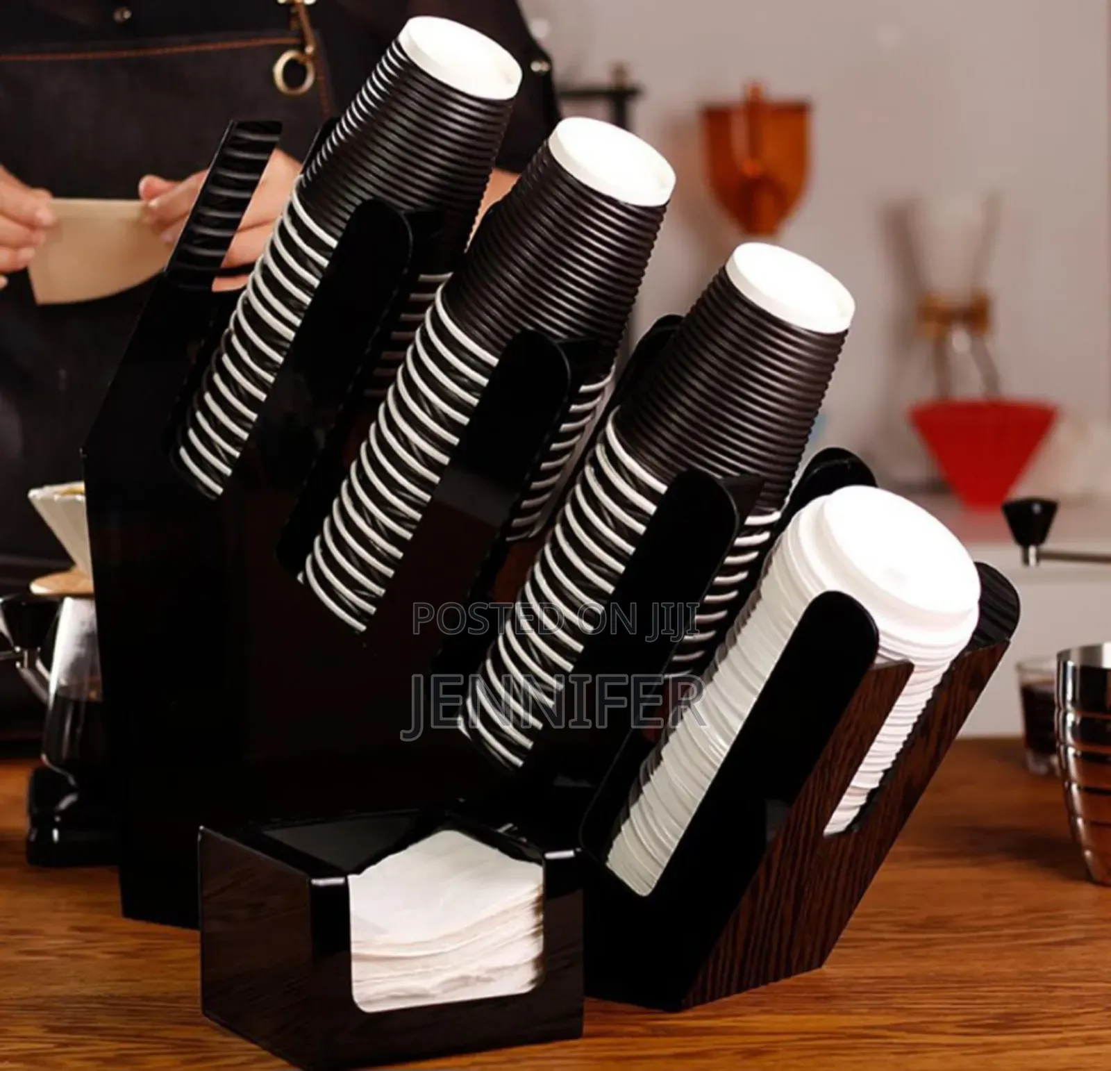 Coffee Glass,Cup Holder Dispenser Stand Organizer,Black