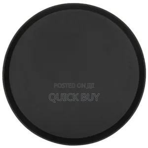 Round Black Non-Skid Fibreglass Serving Tray
