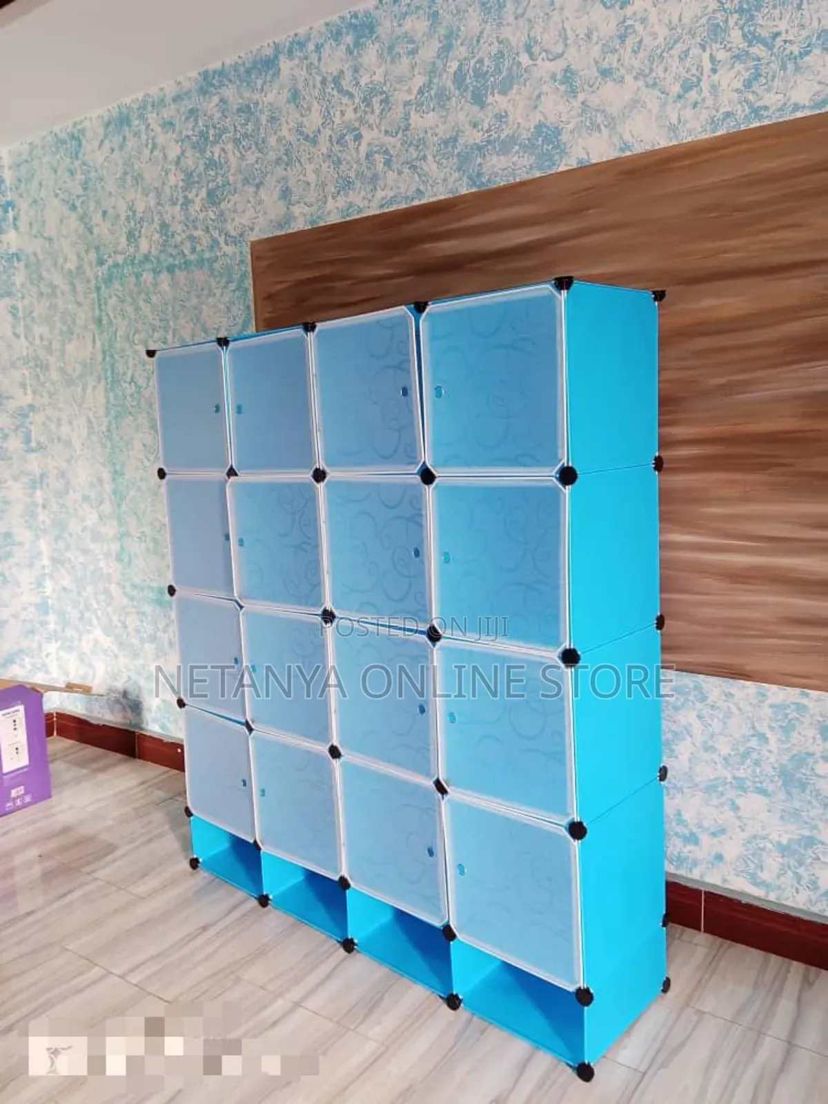 4 Columns Durable Modern Plastic Wardrobe