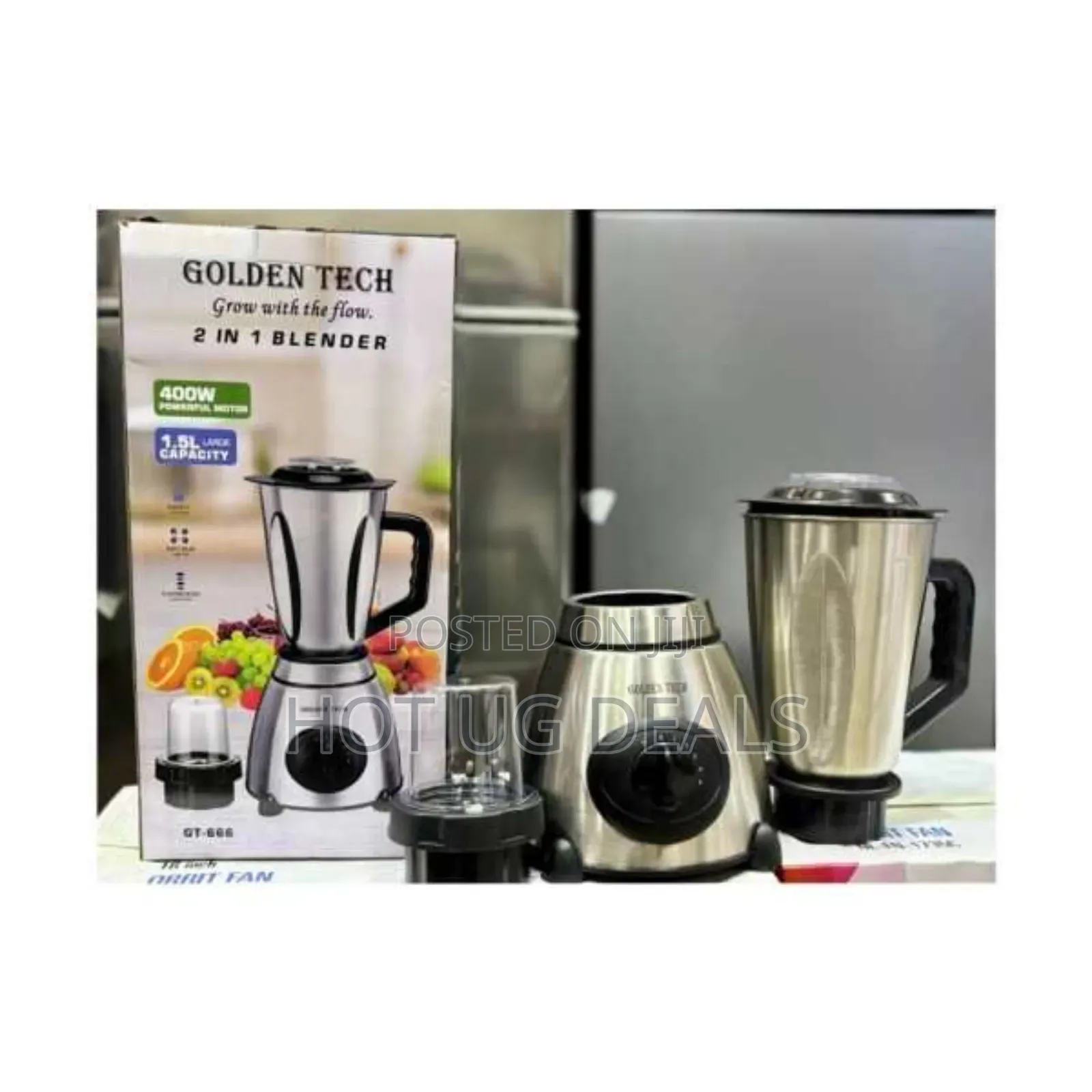 2 In 1 1.5l Electric Stainless Steel Blender With Grinder