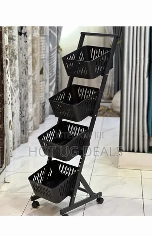 4 Tier Kitchen Fruit Vegetable Rack Organizer Basket Stand