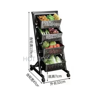 4 Tier Kitchen Fruit Vegetable Rack Organizer Basket Stand