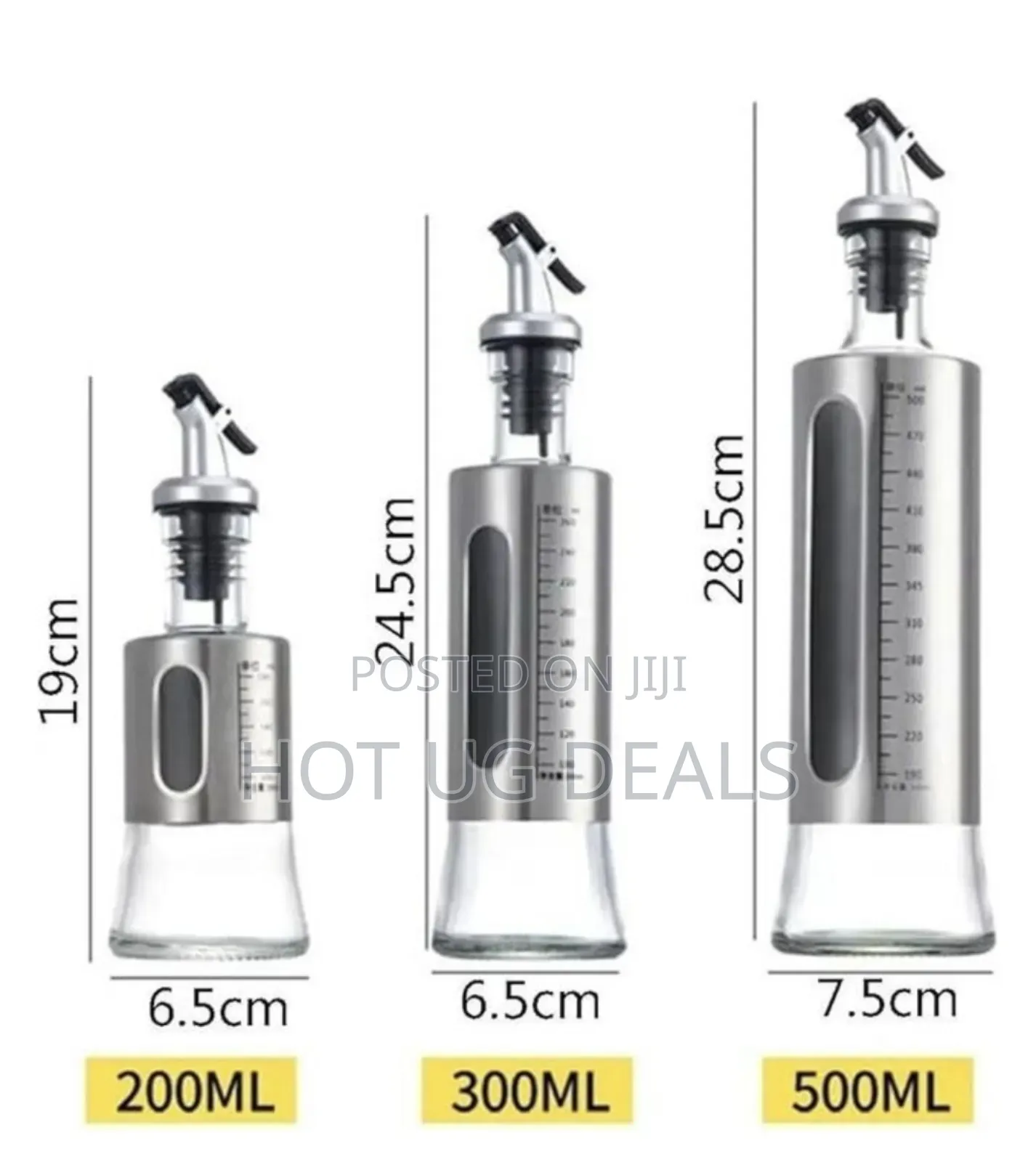 3 Pcs Glass Vinegar Cooking Oil Dispenser Sprayer Bottle
