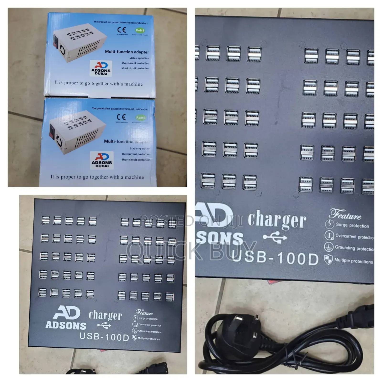 Adson 100ports Usb Fast Charger Station Deck