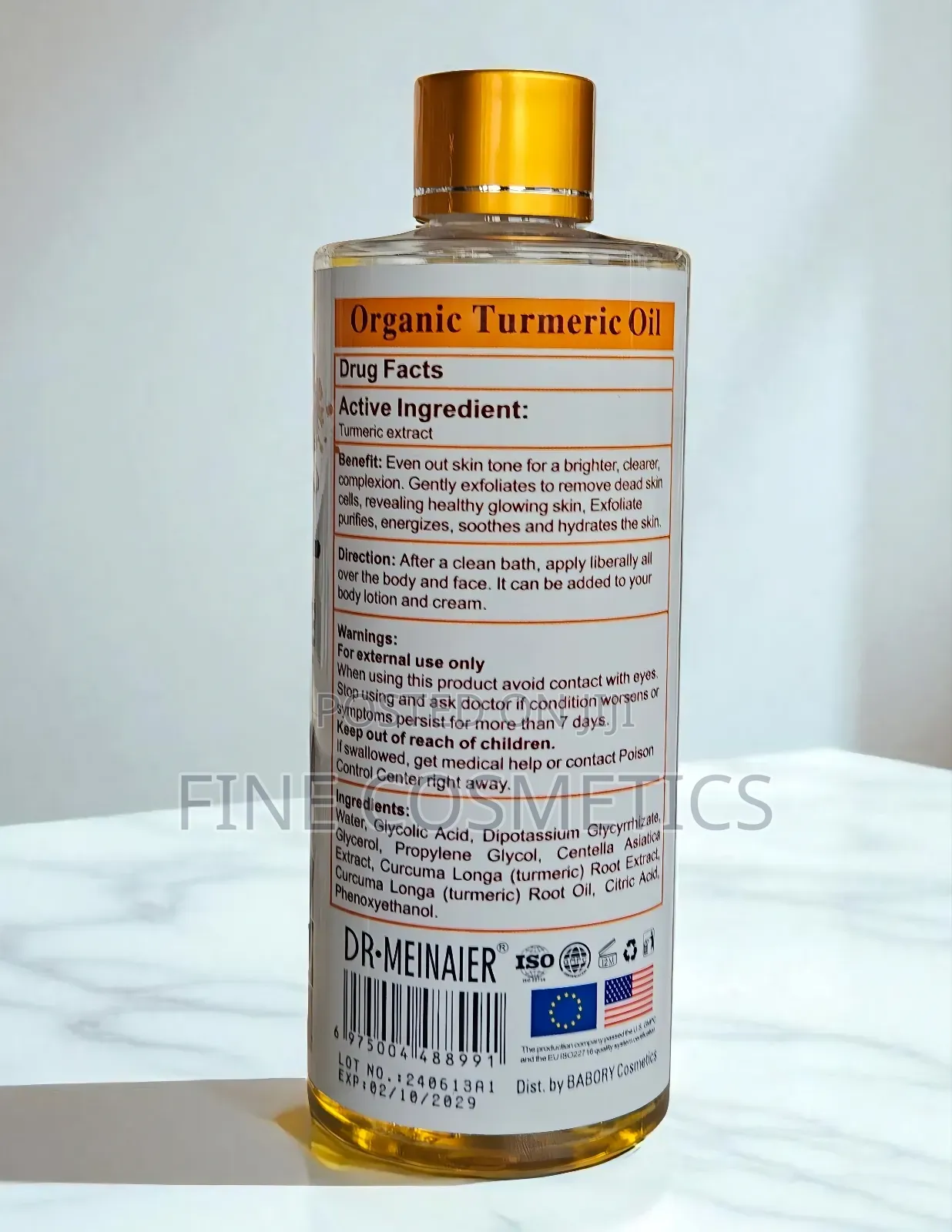 Dr. Meinaier Organic Glowing Super Whitening Turmeric Oil.