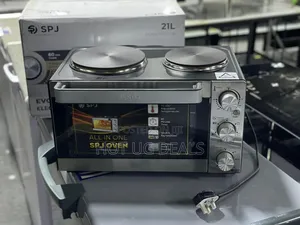 Spj 21l Electric Mini Oven With Two Hotplates - Silver/Black