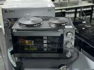 Spj 21l Electric Mini Oven With Two Hotplates - Silver/Black