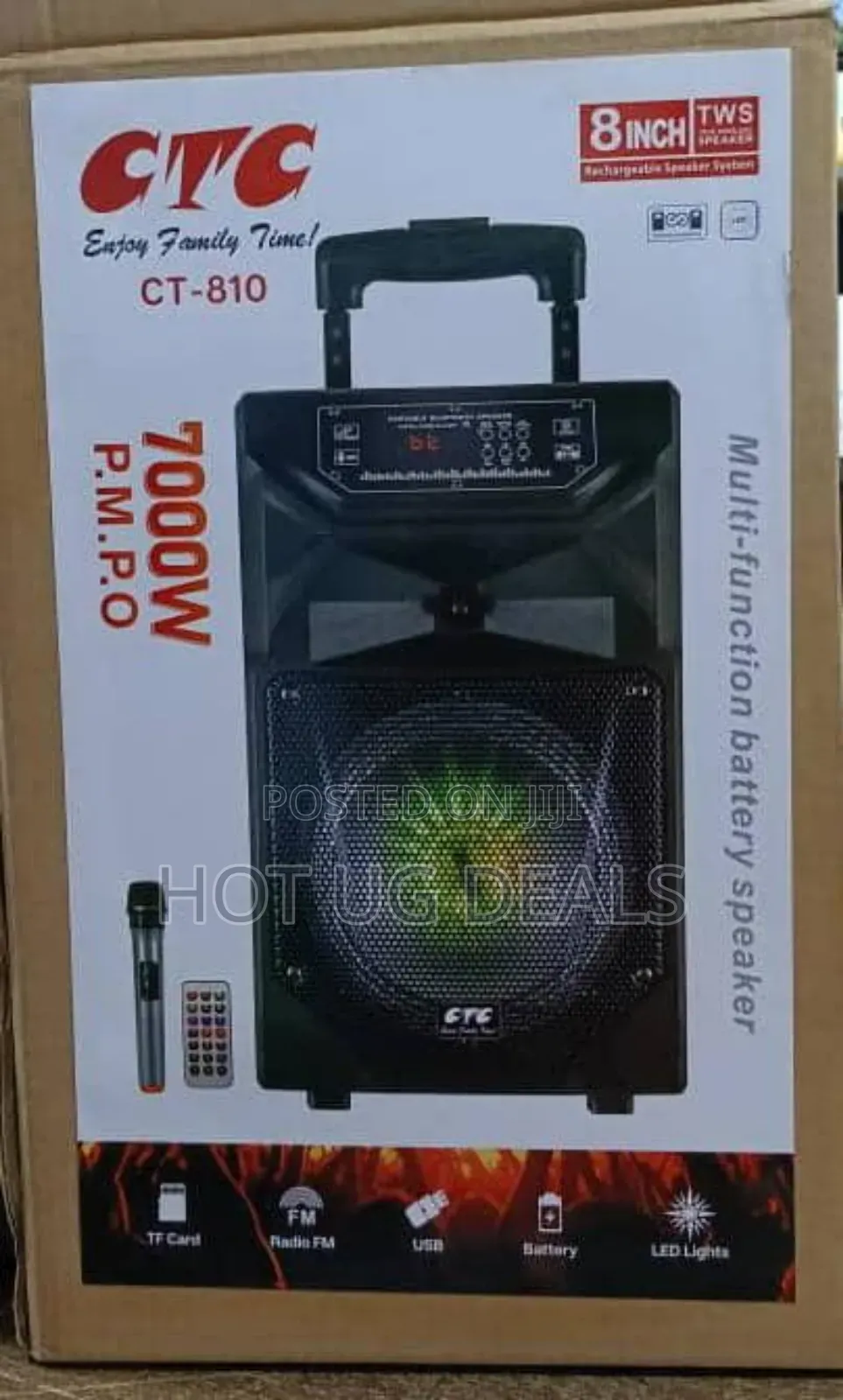 8 Inch Rechargeable Bluetooth Speaker With Microphone