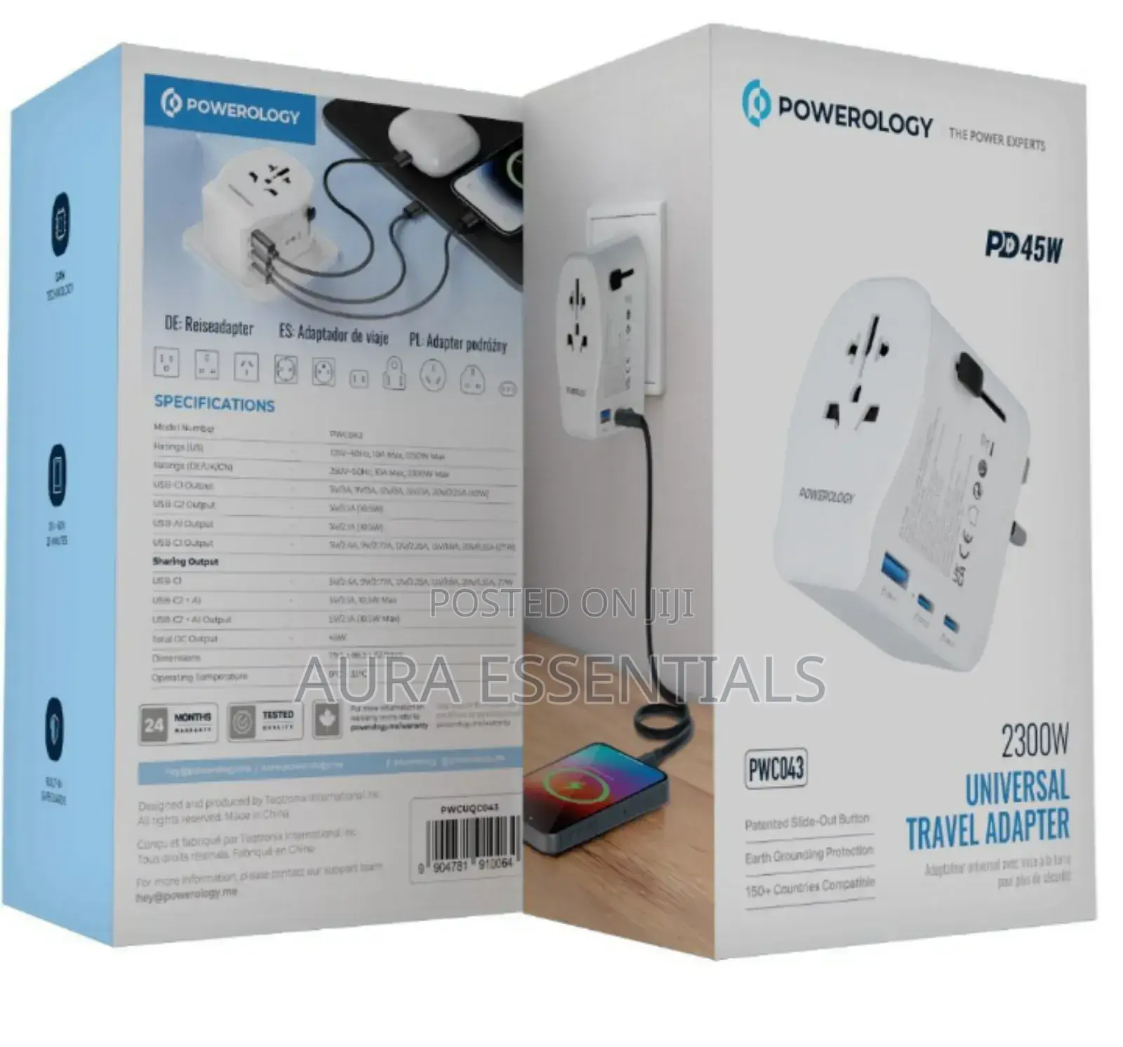 Powerology Universal Travel Adapter 2300w