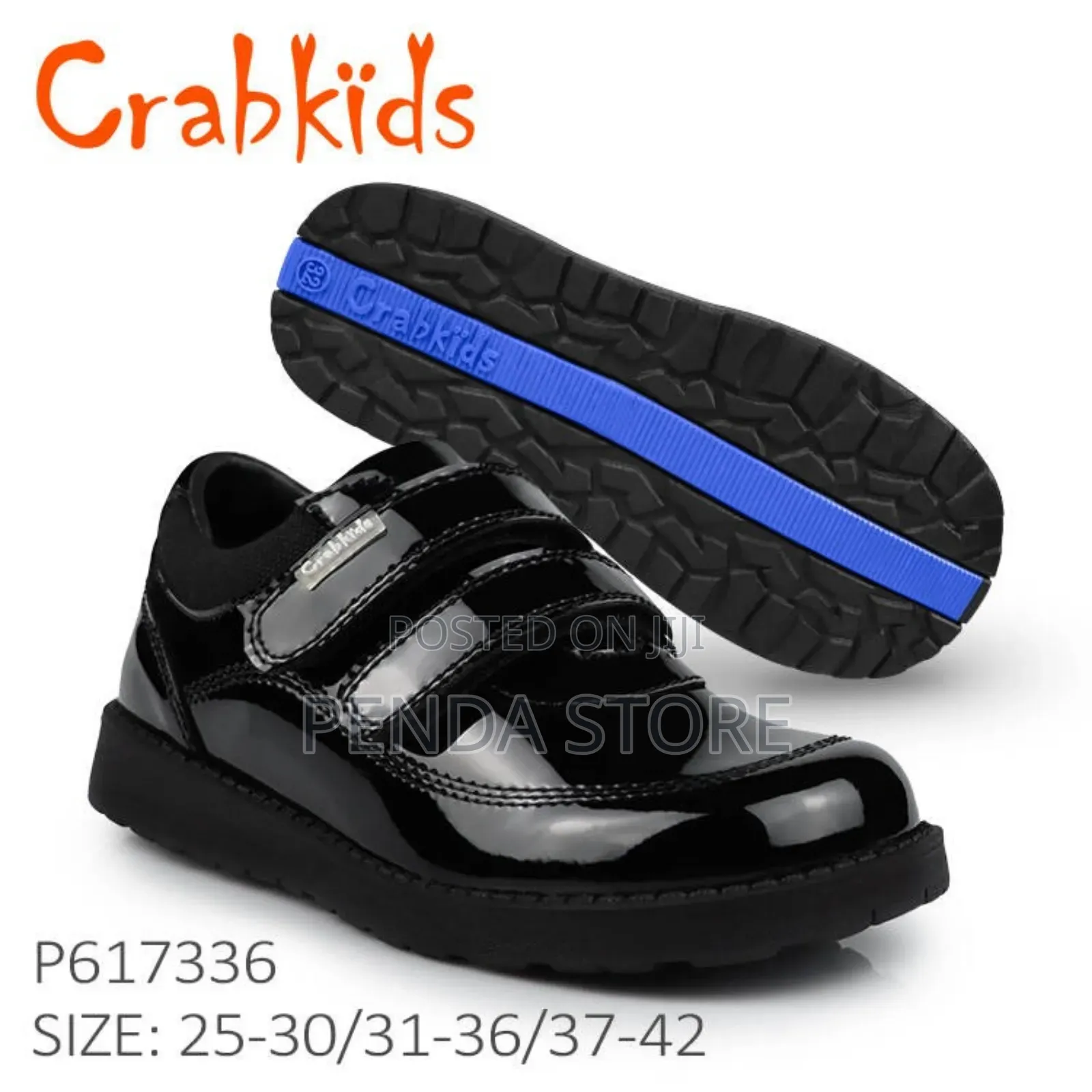 Original Black School Non Polishable Crab Kids Shoes