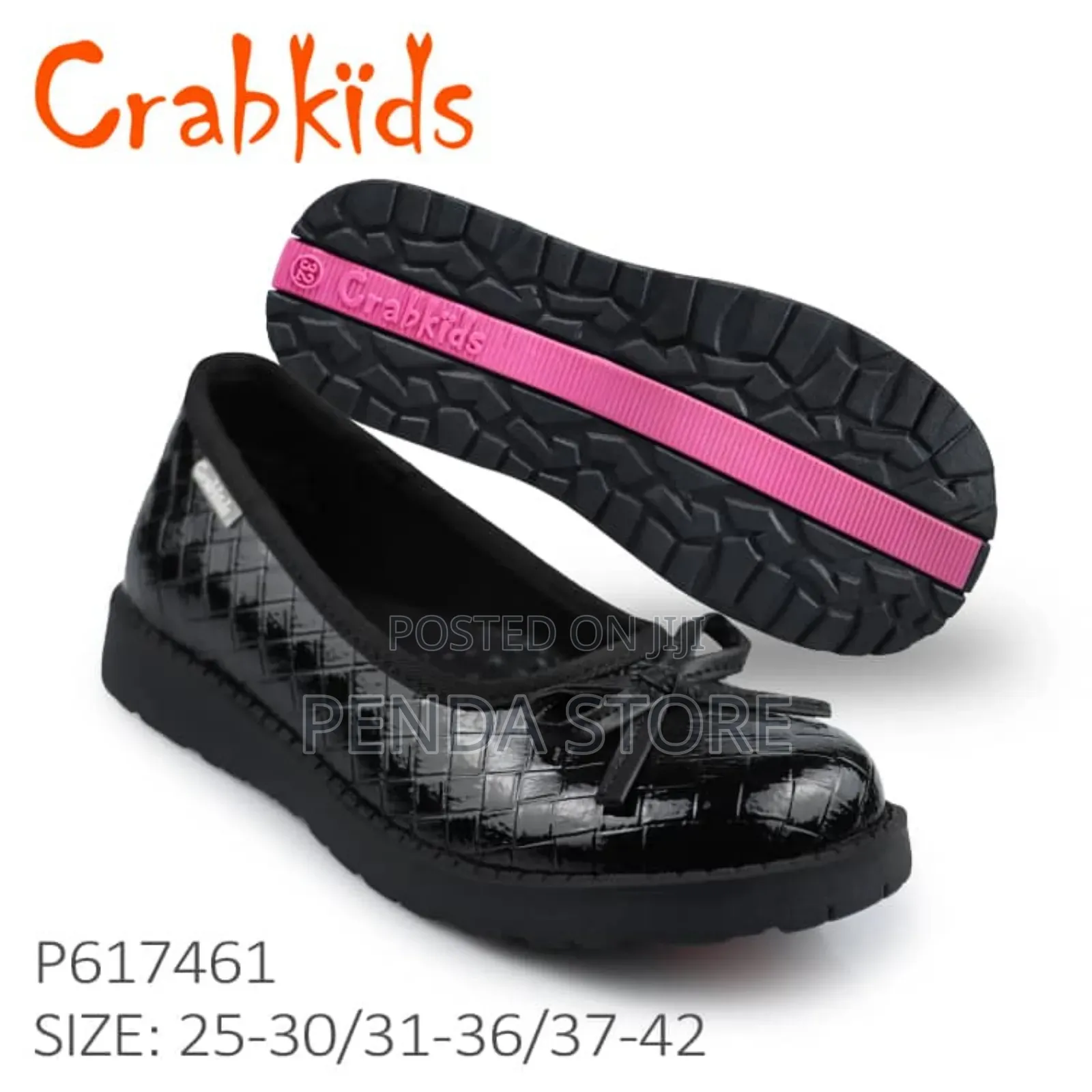 Original Black School Non Polishable Crab Kids Shoes