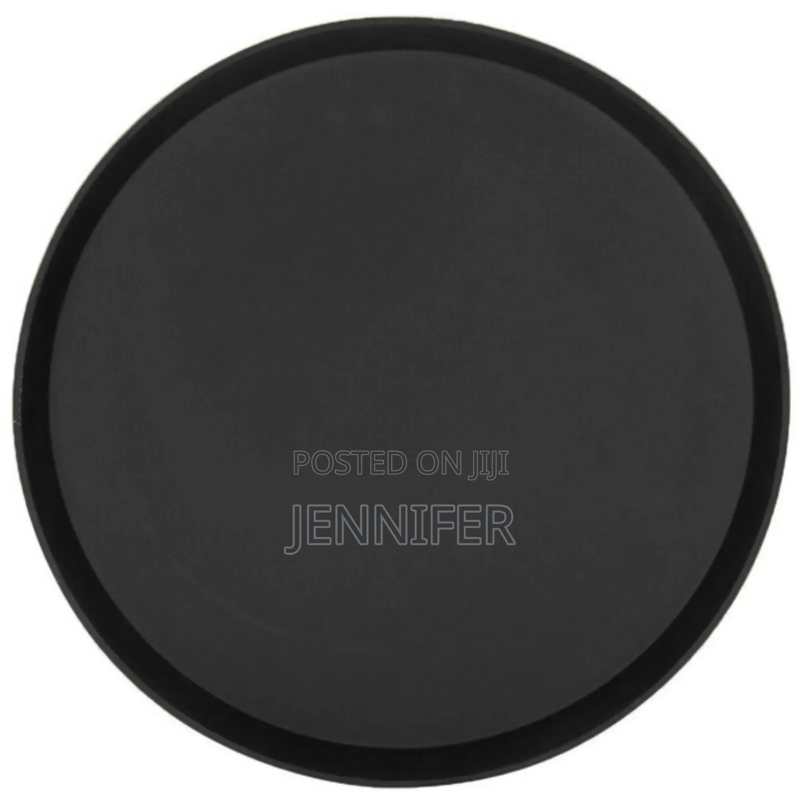 Round Black Non-Skid Fibreglass Serving Tray